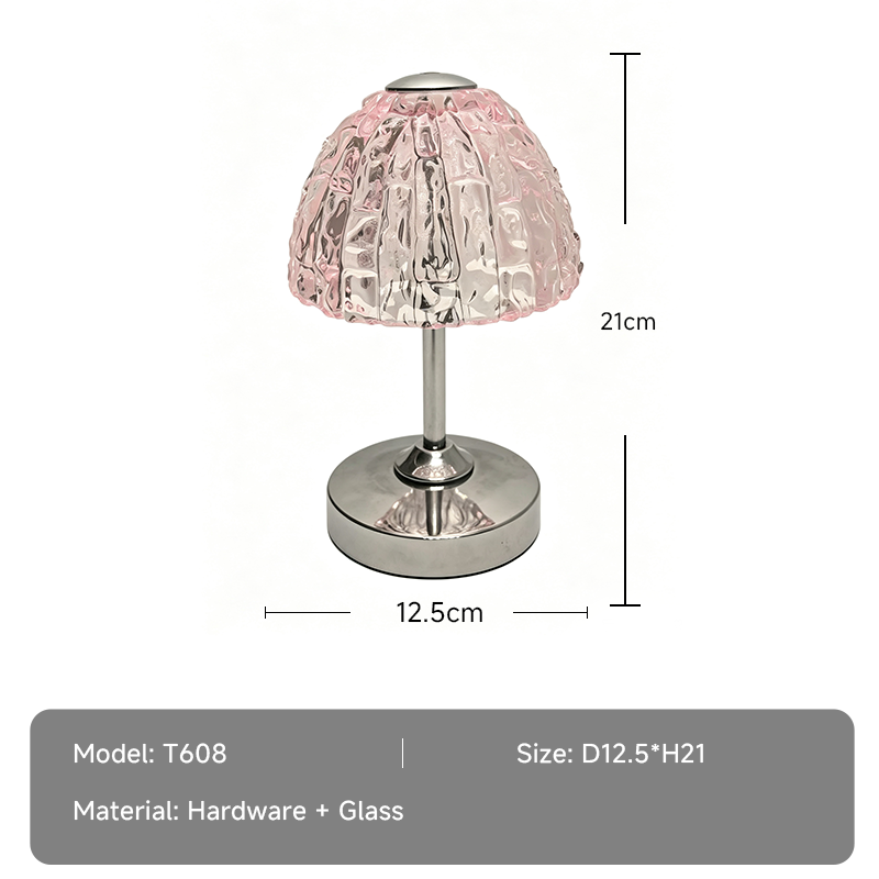VH Retro Embossed Glass Decorative Bedside Lamp, LED Table Lamp for Bedroom Living Room Home Decoration