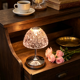 VH Retro Embossed Glass Decorative Bedside Lamp, LED Table Lamp for Bedroom Living Room Home Decoration