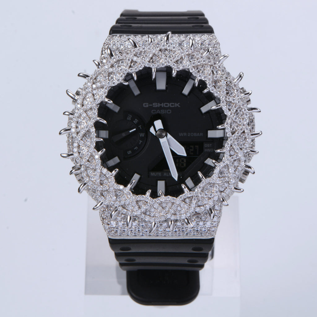 Unique Design Custom Brass Zircon Thorn Crown Watch Bezel Cover