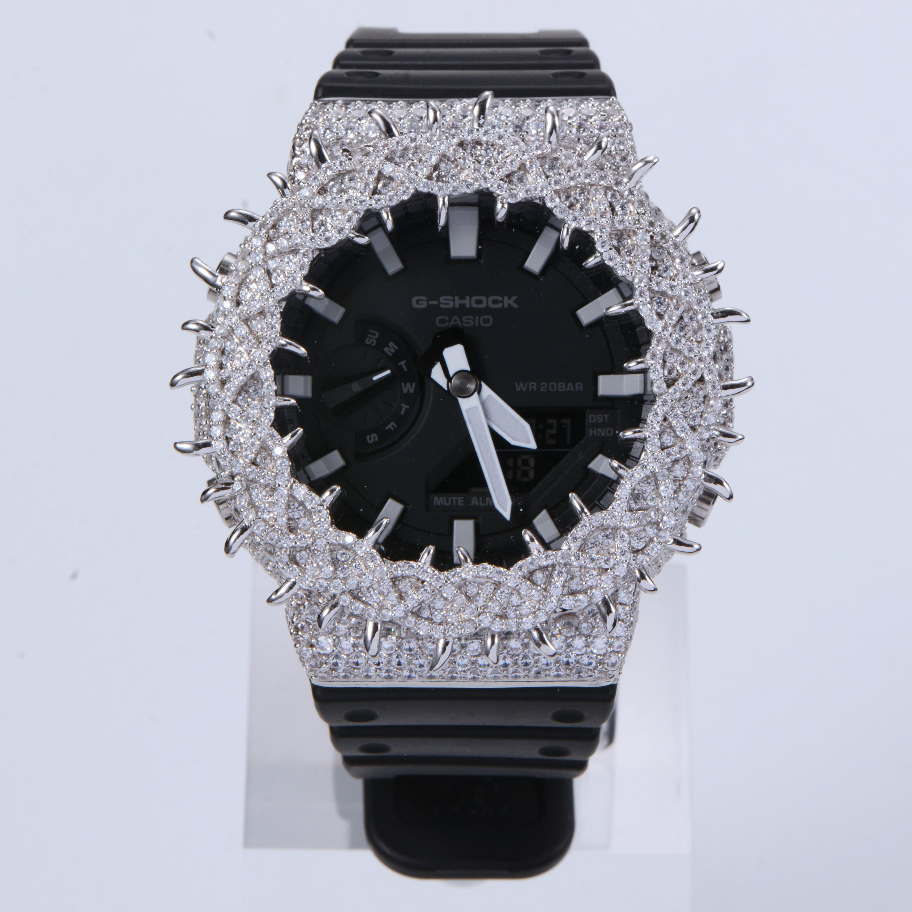 Unique Design Custom Brass Zircon Thorn Crown Watch Bezel Cover