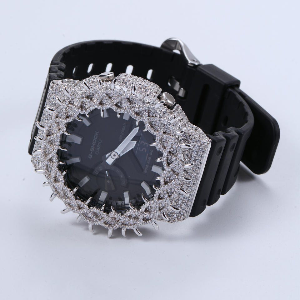 Unique Design Custom Brass Zircon Thorn Crown Watch Bezel Cover
